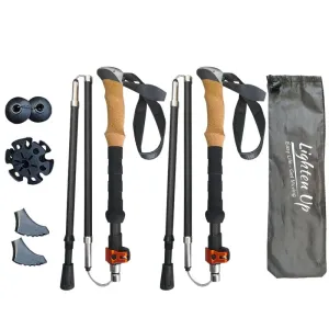 2Pcs Lightweight Carbon & Aluminum Trekking Poles for Hiking