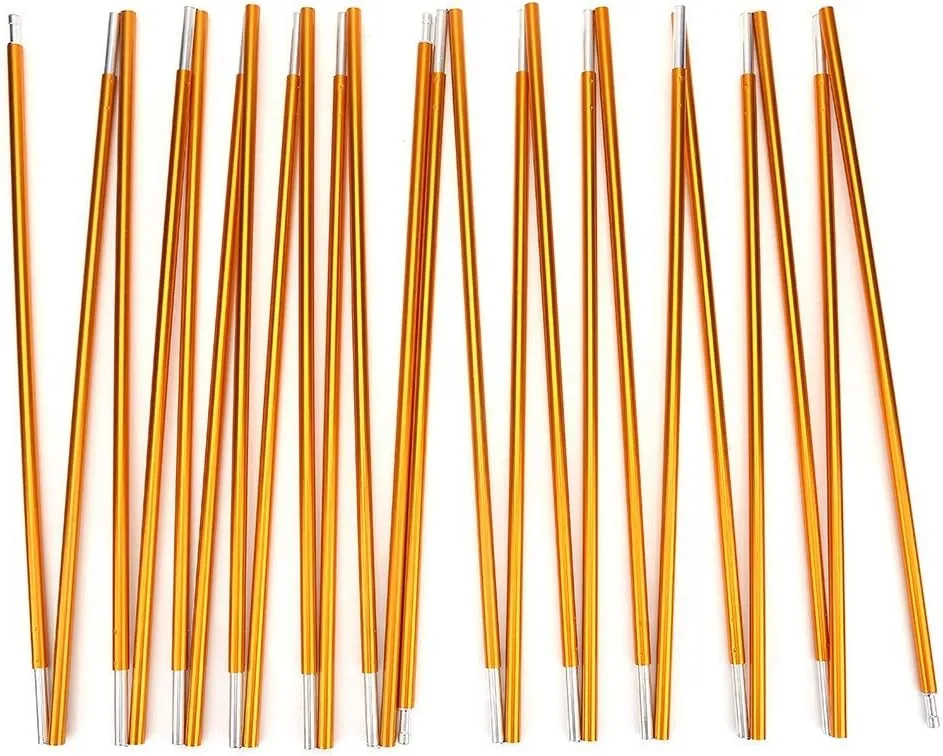 2Pcs Per Lot Tent Poles Repair Replacement, Multifunction 12 Sections 174inch Collapsible Aluminum Alloy Tent Pole for Camping Hiking