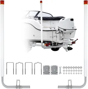 2PCS Rustproof Galvanized Steel Trailer Guide, Boat Trailer Guide, 40"- 60" Adjustable Design Trailer Guide Poles, Trailer Guides with PVC Pipes