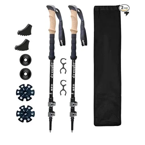 2pcs Telescopic Carbon Fiber Trekking Poles: Lightweight Collapsible