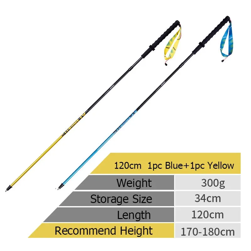 2pcs Ultralight Folding Carbon Fibre Hiking Pole