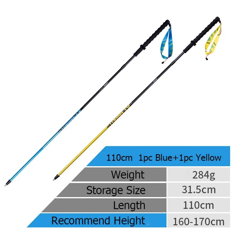 2pcs Ultralight Folding Carbon Fibre Hiking Pole