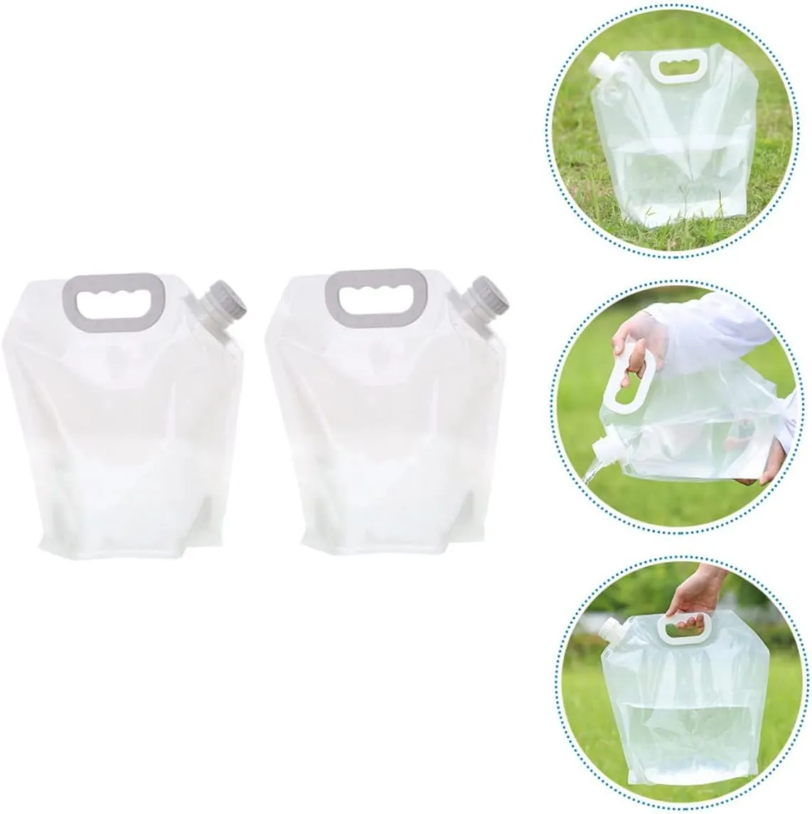 2sets Folding Water Carrier Portable Outdoor Collapsible Water Bag for Camping Hiking and Travel Lightweight and Space Saving Design for and Transport 2pcs*2