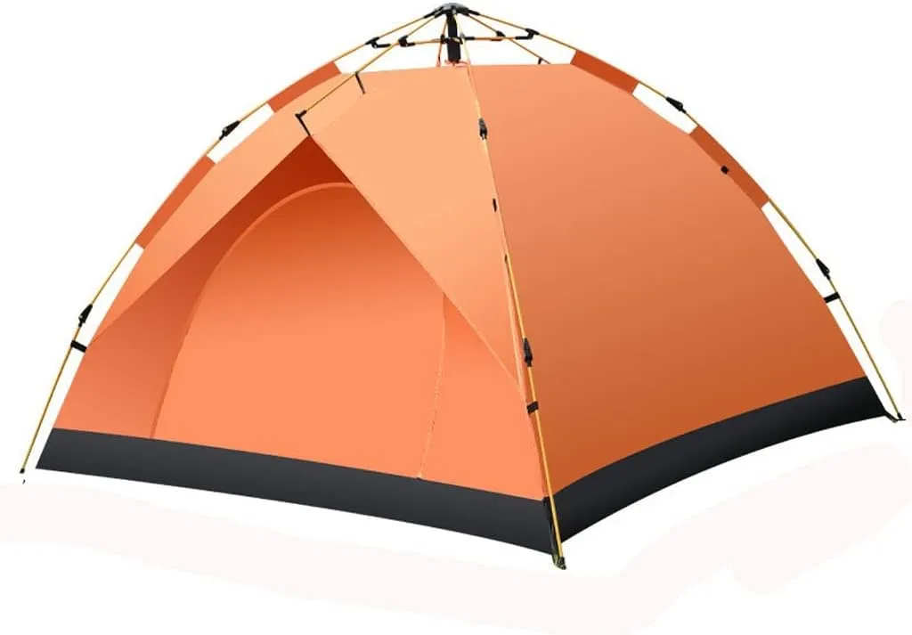 3-4 Person Outdoor Tent Fully Quick Automatic Opening Tents Canopy Camping Hiking Tent Beach Family Travel Tools (Color : D, Size : 210 * 200 * 135cm) (Black 210 * 200 * 135cm)