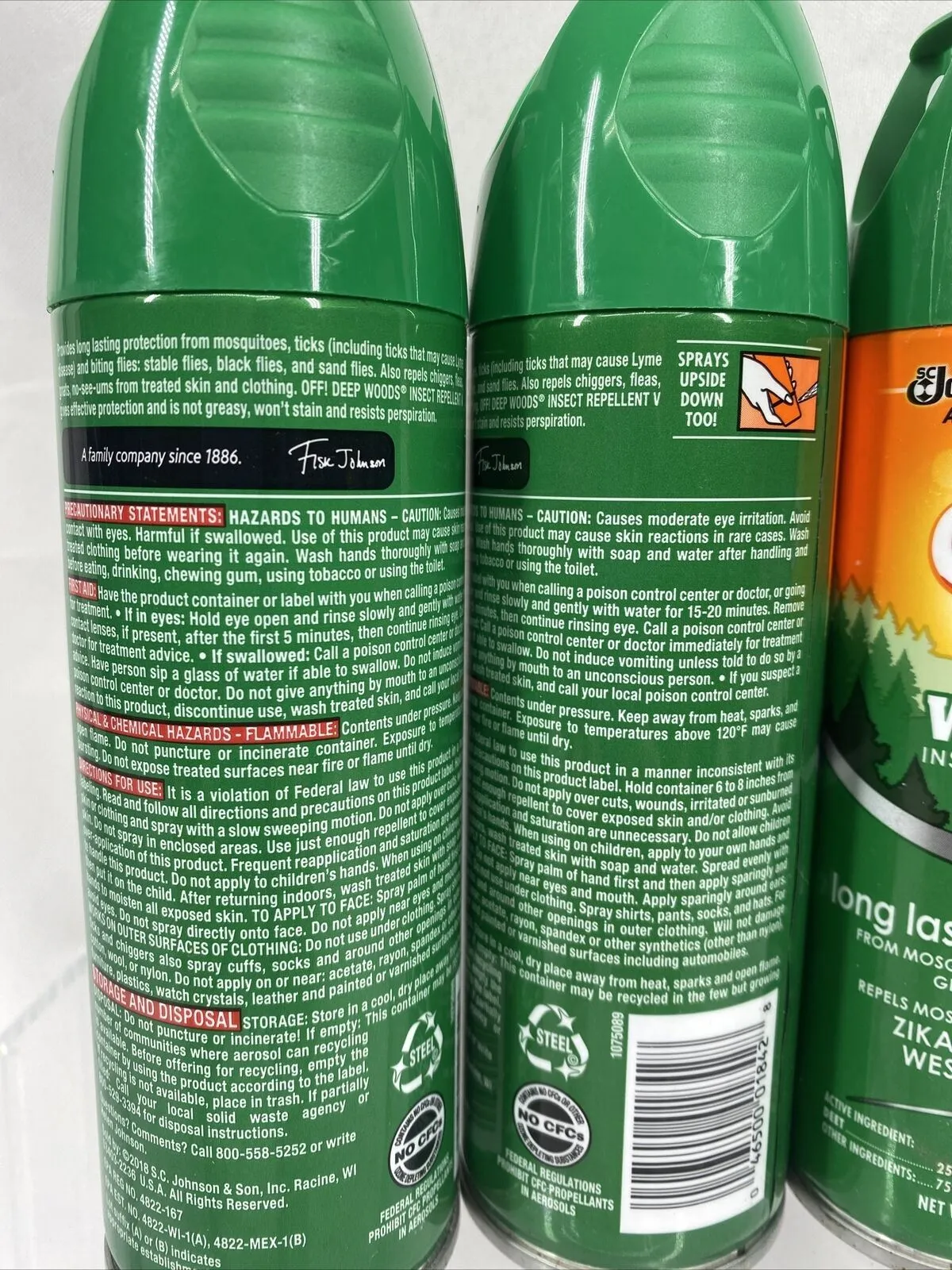 (3) OFF DEEP WOODS Insect Repellent SPRAY Gnat Mosquitoes Ticks Flies 8 Hour 6oz