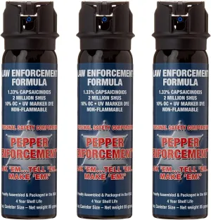3-Pack Fogger Pepper Spray - 10% OC Maximum Strength Fog Formula - Non Lethal Self Defense Personal Protection Home Safety