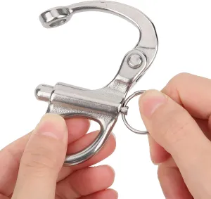 316 Stainless Steel Quick Release Snap Hook - Climbing Shackle for Outdoor Mountaineering Adventures