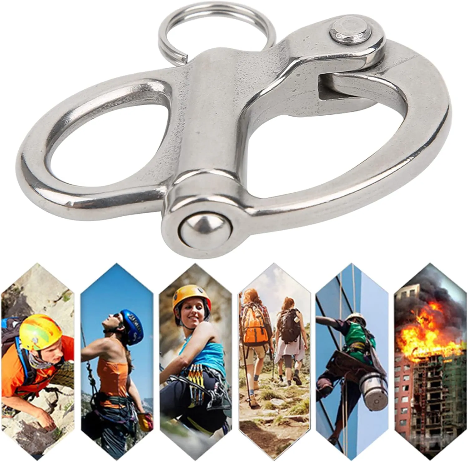 316 Stainless Steel Quick Release Snap Hook - Climbing Shackle for Outdoor Mountaineering Adventures
