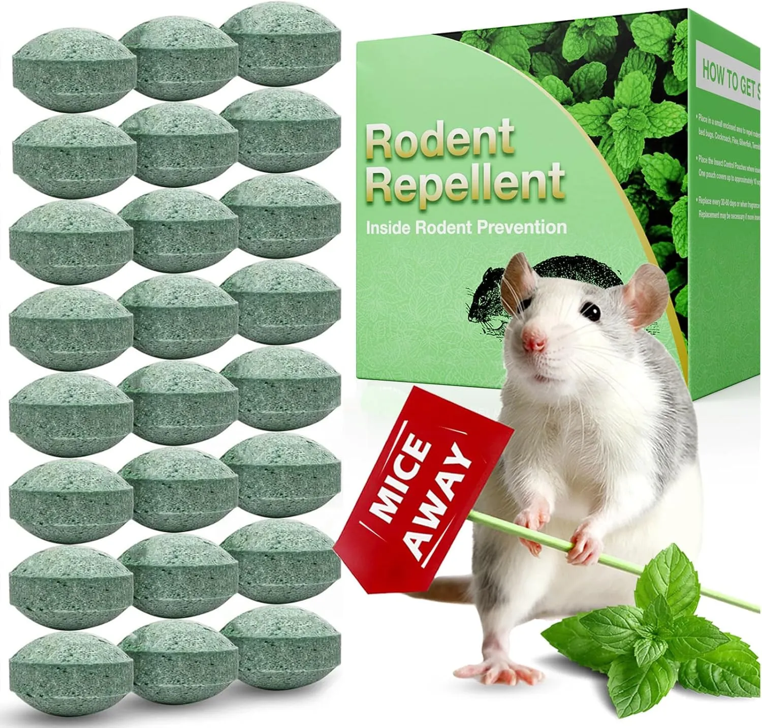 36Pcs Mice Rodent Repellent, Mouse Rodent Repellent, Safe for Humans & Pets