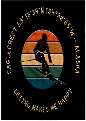 3dRose 22x30 Bath Hand Pool Towel - Eaglecrest, Alaska. Man Skier. Yellow, Black. Alpine Skiing Chic Gift Alexis Design - American Skiing Places