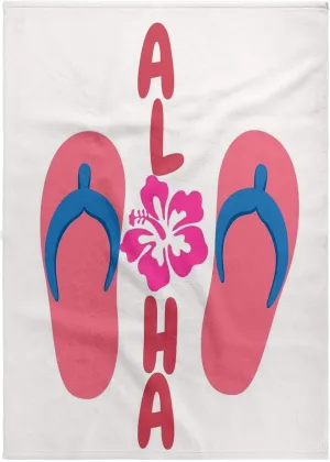 3dRose 22x30 Bath Hand Pool Towel - Image of Slippers with Flower Mary Aikeen-Summer Quotes