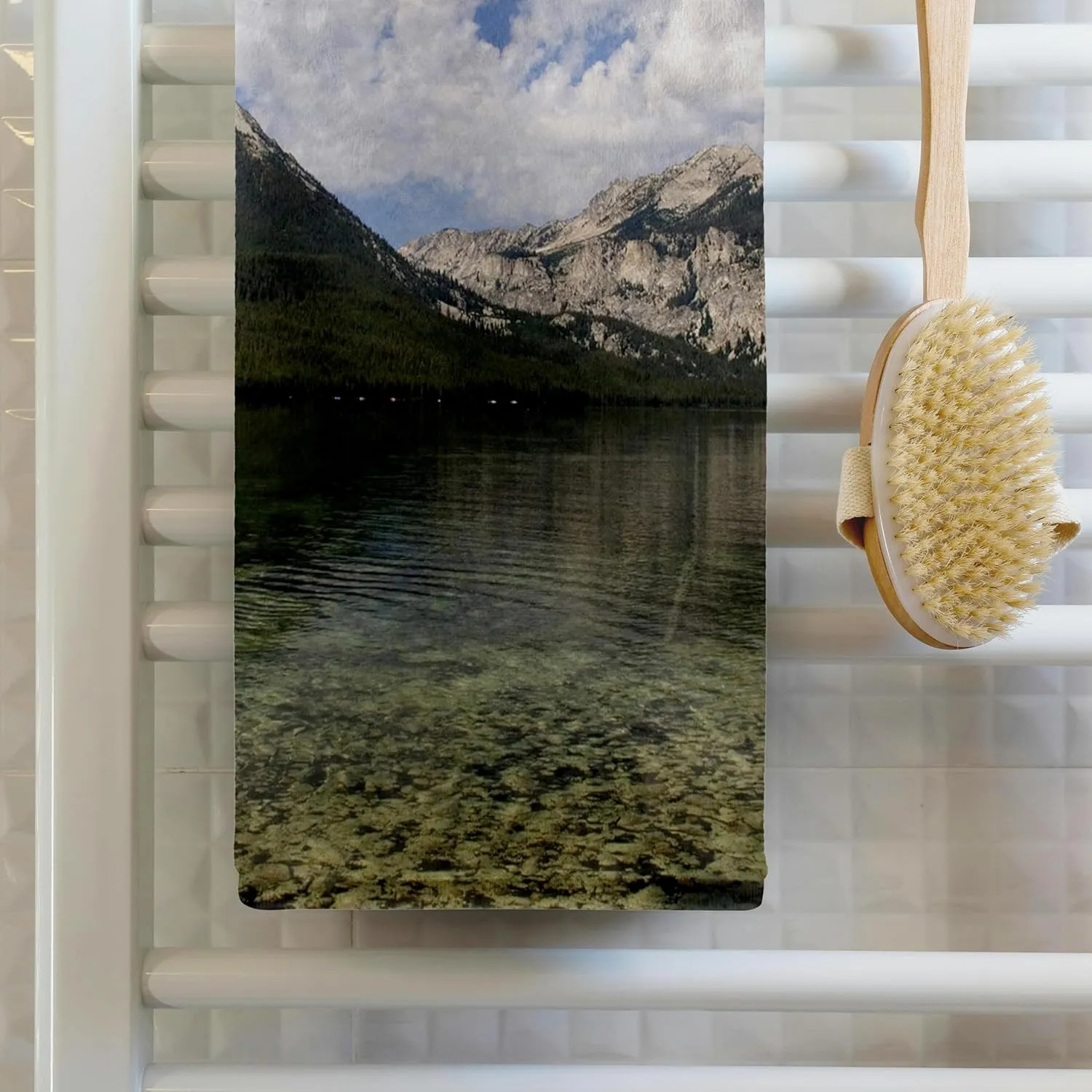 3dRose 22x30 Bath Hand Pool Towel - Petit Lake, Sawtooth Mountain Range, Idaho - US13 DFR0339 - David R. Frazier Mountain Lakes