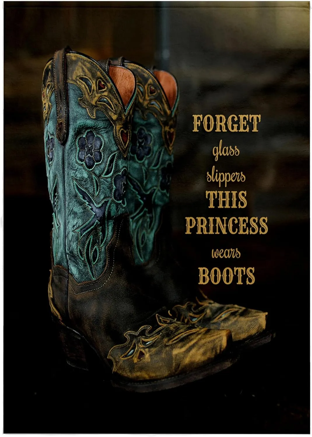 3dRose Cowgirl Boots with Forget Glass Slippers This Princess Wears Boots. - Towels (twl-306488-2)