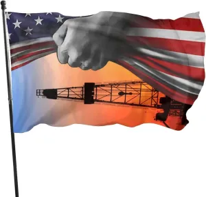 3x5 Ft Flag Oilfield Worker - Roughnecks- American Flag Oil Rigs Flag Outdoor Polyester Banner Fade Resistant Yard House Flag For Patio Garden Yard Lawn Flag