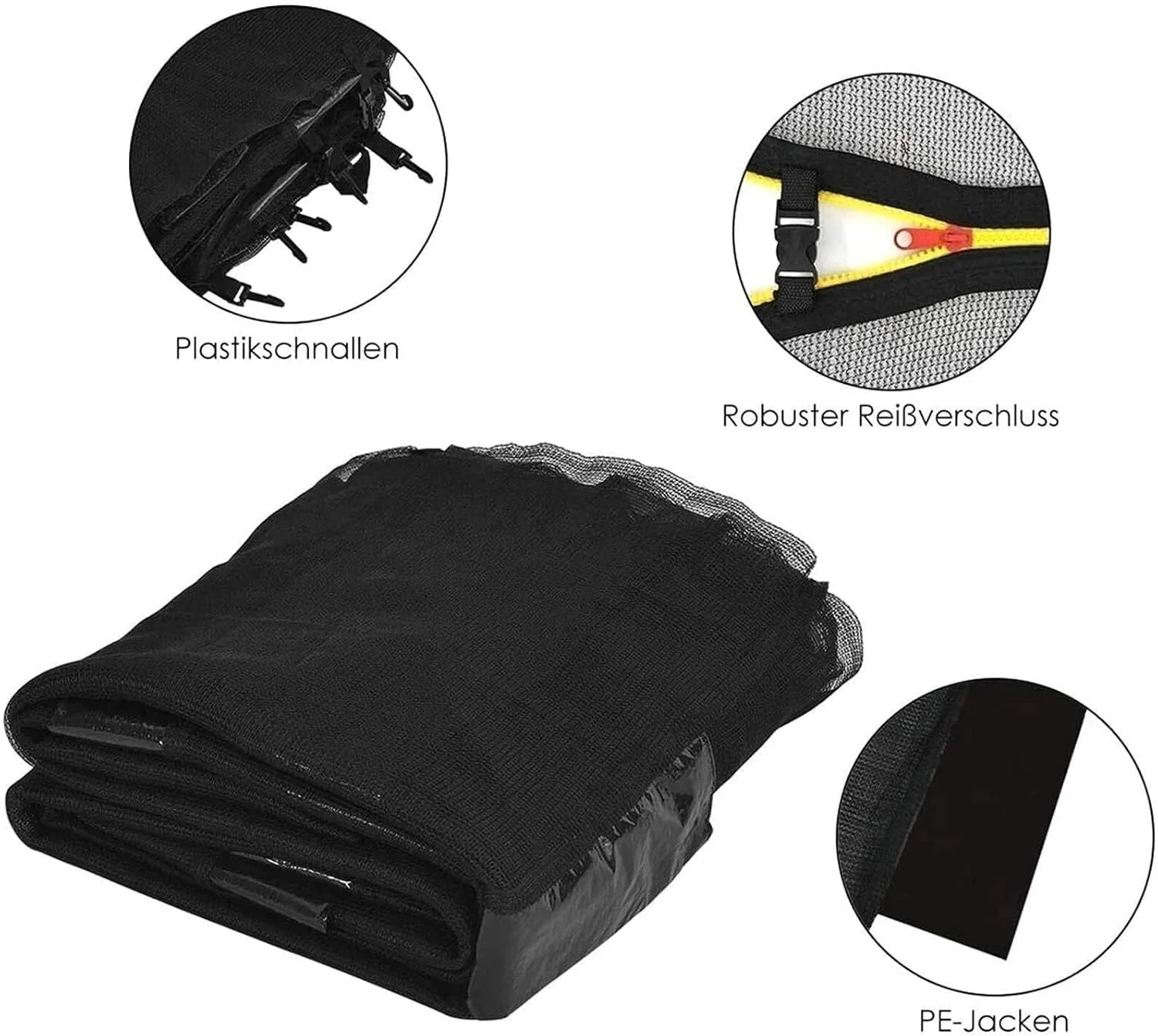 Ø4 4.6 6 8 10 12 13 14 16FT Replacement Trampoline Net, Enclosure Surround Netting, UV & Tear Resistant, Fits for Most Outdoor Circular Garden Trampoline, Net Only