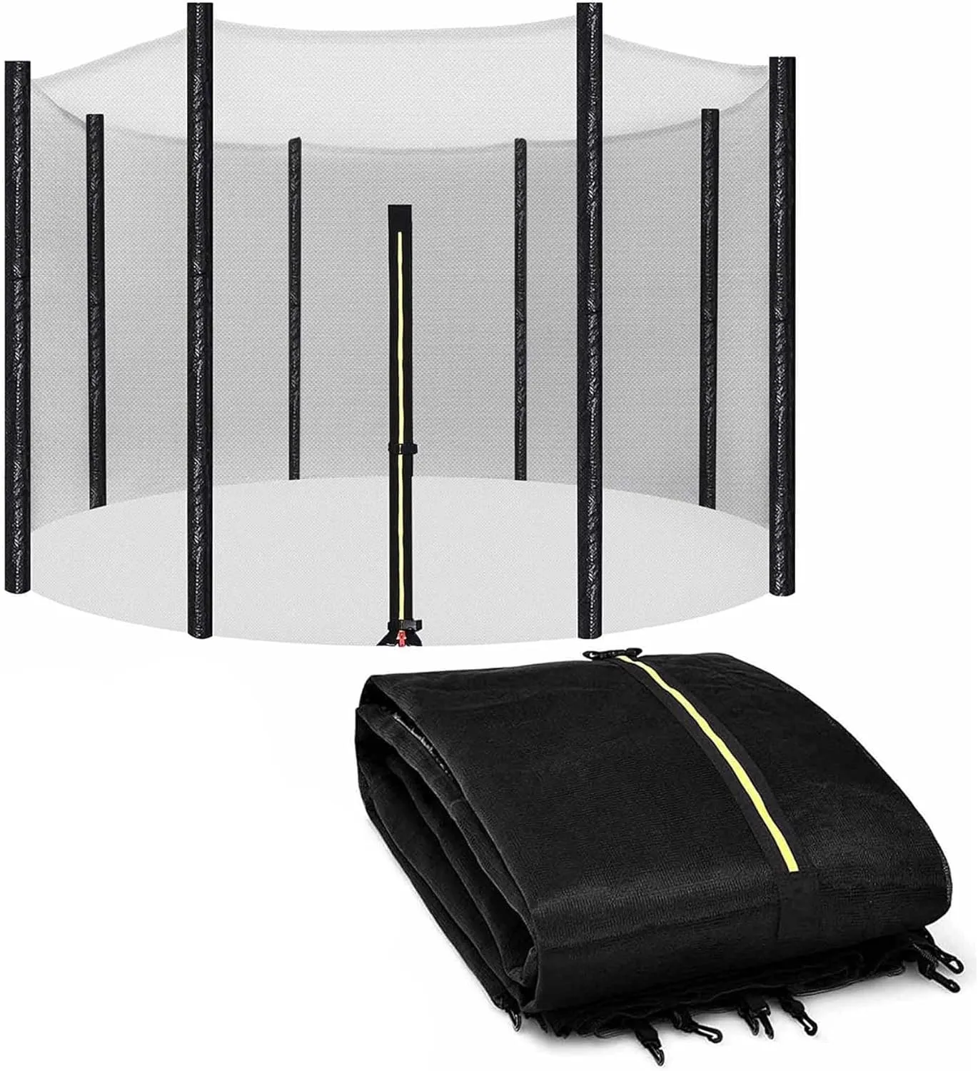 Ø4 4.6 6 8 10 12 13 14 16FT Replacement Trampoline Net, Enclosure Surround Netting, UV & Tear Resistant, Fits for Most Outdoor Circular Garden Trampoline, Net Only