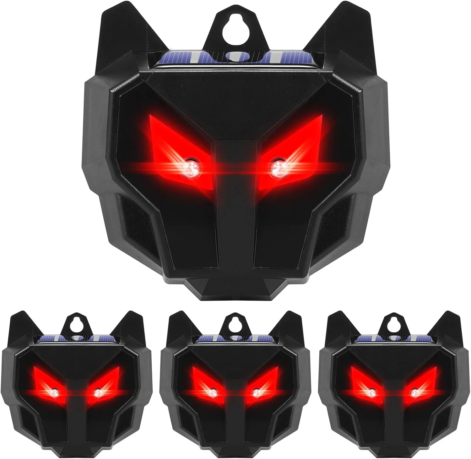 4 Pack 2025 Solar Animal Repellent Outdoor, Deer Repellent Devices Motion Detection Fox Skunk Coyote Deterrent Predator Light for Chicken Coop Protection Predator Eyes Animal Deterrent for Yard Farm