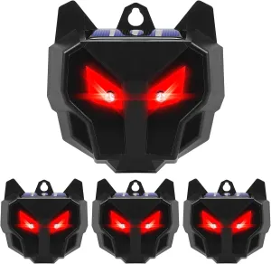 4 Pack 2025 Solar Animal Repellent Outdoor, Deer Repellent Devices Motion Detection Fox Skunk Coyote Deterrent Predator Light for Chicken Coop Protection Predator Eyes Animal Deterrent for Yard Farm