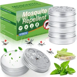 4 Pack Mosquito Repellent Outdoor Patio, Peppermint Mosquito Repellant Cream Indoors, Mosquitoes Deterrent to Keep Mosquito Away from Yard Room Camping RV Boat |No Skin Touch|- Families Pets Safe