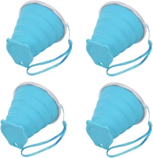 4 Pack Silicone Collapsible Travel Water Cup，Ultralight，Portable Camping Cup with Lids，Food Grade Mugs Set for Outdoor Drinking，6 Colors Available，Capacity：270ml /270
