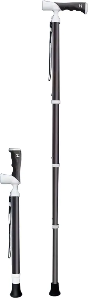 4-Sect Telescopic Trekking Poles Multifunctional Hiking Sticks Non-Slip Titanium Alloy Walking Stick 90° Rotatable Grip - Trekking Hiking Pole(38~105cm)