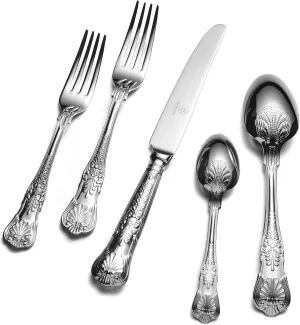40 Piece Silverware Set for 8, 18 10 Stainless Steel flatware Set, Antique vintage cutlery set, Knife fork spoon, Heavy Duty Dishwasher Safe OTW PAVILION