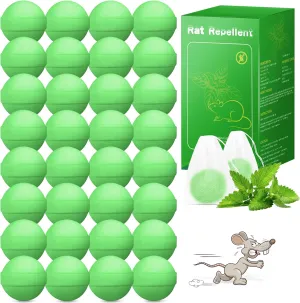 48 Pack Peppermint Oil Mice Repellent - Powerful Rat Repellent Ball for Car Engine Garage Garden House Indoor Outdoor, Rodent Deterrent, Keep Mouse Out Natural Repellent for Pest Rodent, Pet Safe﻿