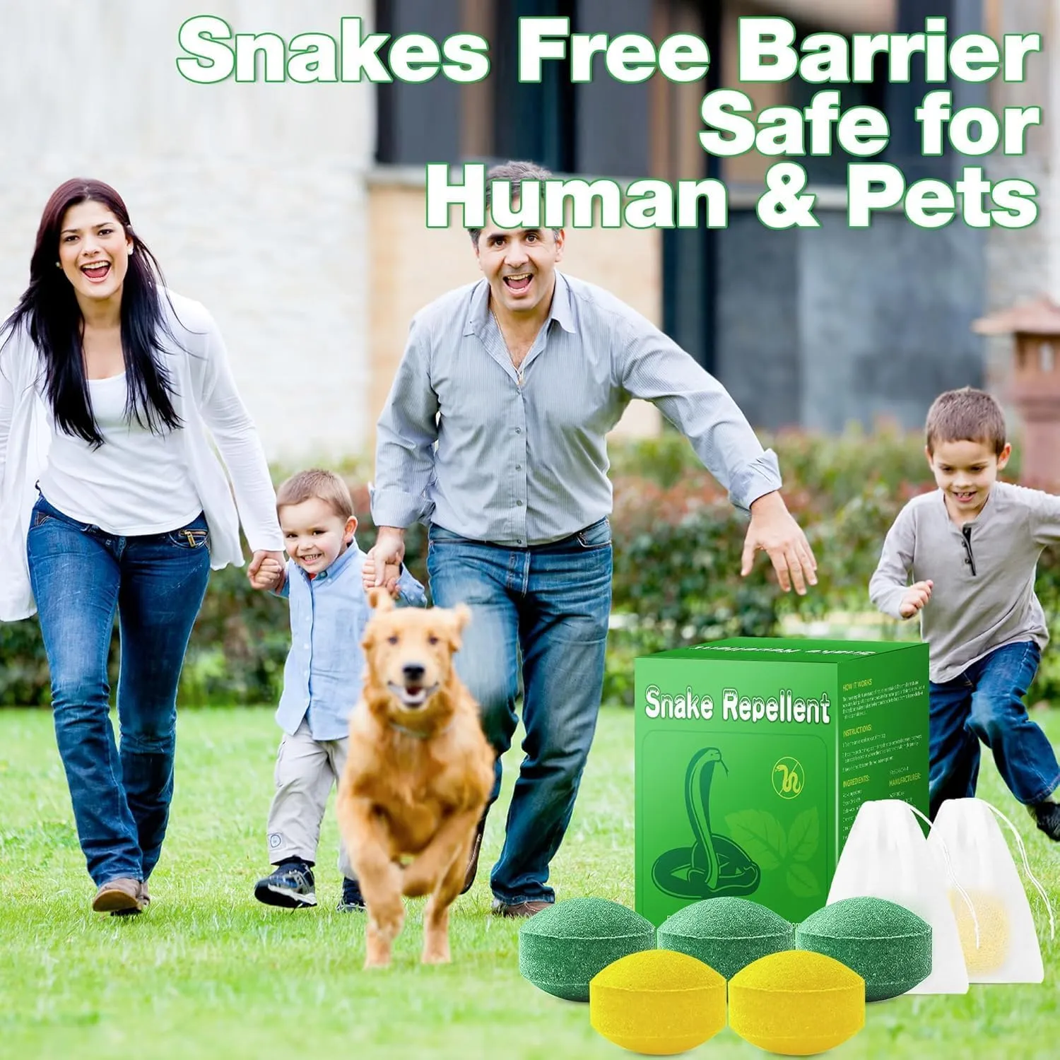 48Pack Powerful Snake Repellent for Outdoor Use, Natural Keep Snake Away Deterrent with Long-Lasting Protection for Garden Lawn Yard Camping Fishing, Safe for Kids & Pets, Waterproof