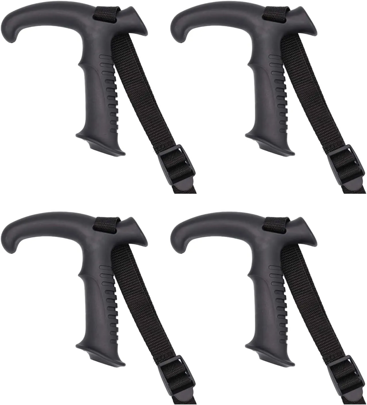 4Pcs Straight/Bent Handle Climbing Stick Head Comfortable Ergonomic Walking Cane Grip Trekking Rod Handle Adapters