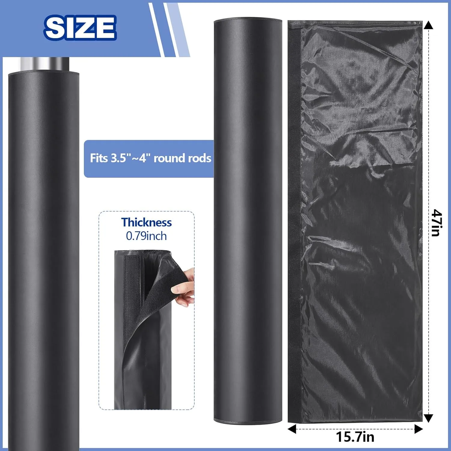 4" Basketball Pole Pads 47.2" Tall Basketball Pole Paddings Weather Resistant Waterproof Garage All Weather Pad for Player Protection and Safety