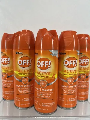 (5) OFF! ACTIVE INSECT REPELLENT Sweat Resistant Mosquito Protection Spray 6oz
