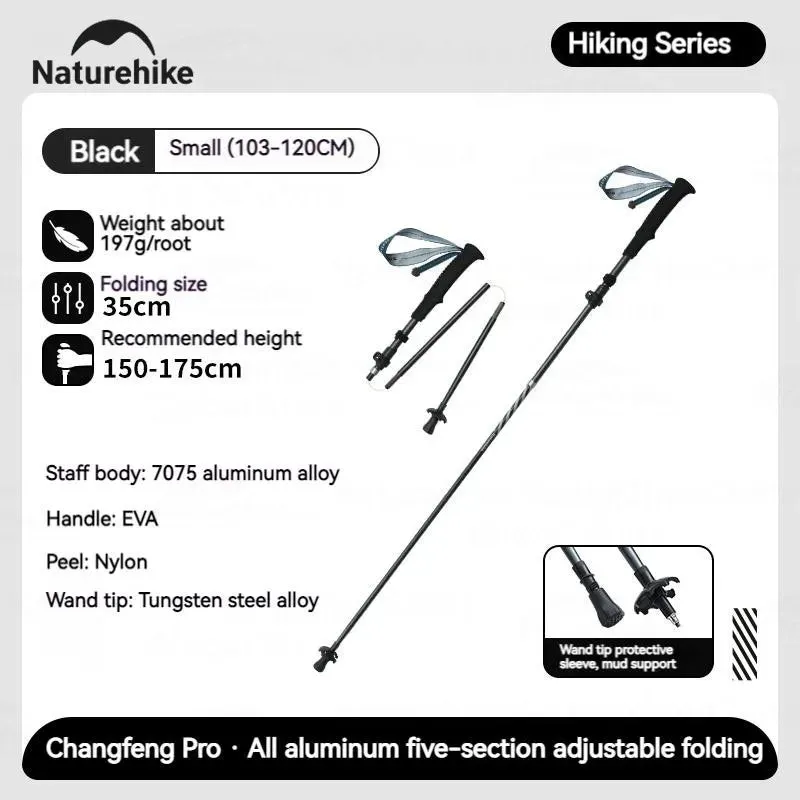 5-Section Carbon Fibre/Aluminium Alloy Folding Stick