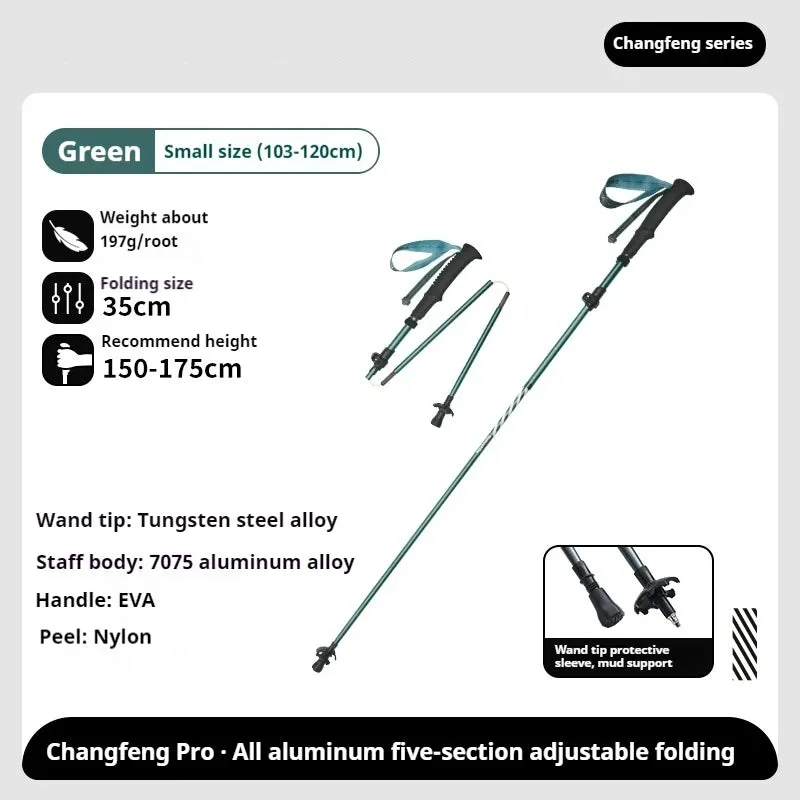 5-Section Carbon Fibre/Aluminium Alloy Folding Stick
