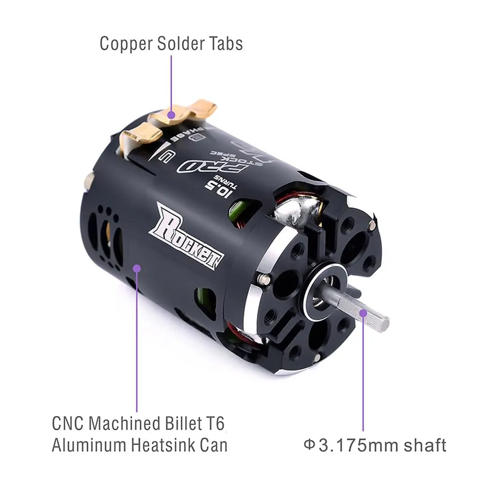 540 V3 9.5T 3800KV Modified Sensored Brushless Motor Shaft ø3.175mm Adjustable Timing Competition Level RC Motor for 1/10 1/12 F1 RC Drift Touring Racing Car
