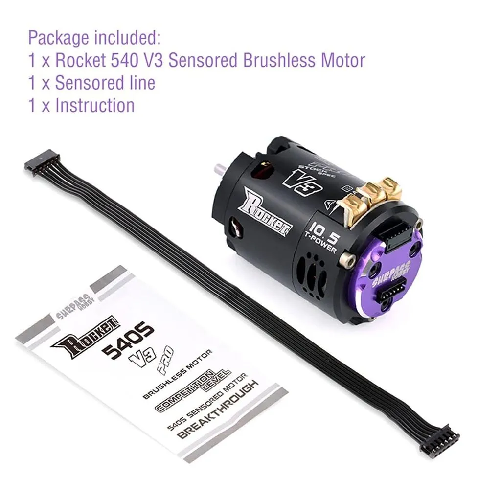 540 V3 9.5T 3800KV Modified Sensored Brushless Motor Shaft ø3.175mm Adjustable Timing Competition Level RC Motor for 1/10 1/12 F1 RC Drift Touring Racing Car