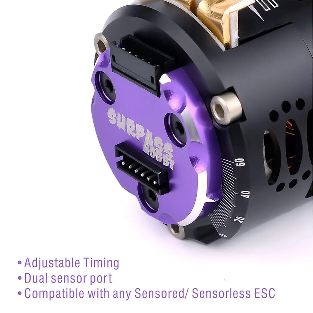 540 V3 9.5T 3800KV Modified Sensored Brushless Motor Shaft ø3.175mm Adjustable Timing Competition Level RC Motor for 1/10 1/12 F1 RC Drift Touring Racing Car