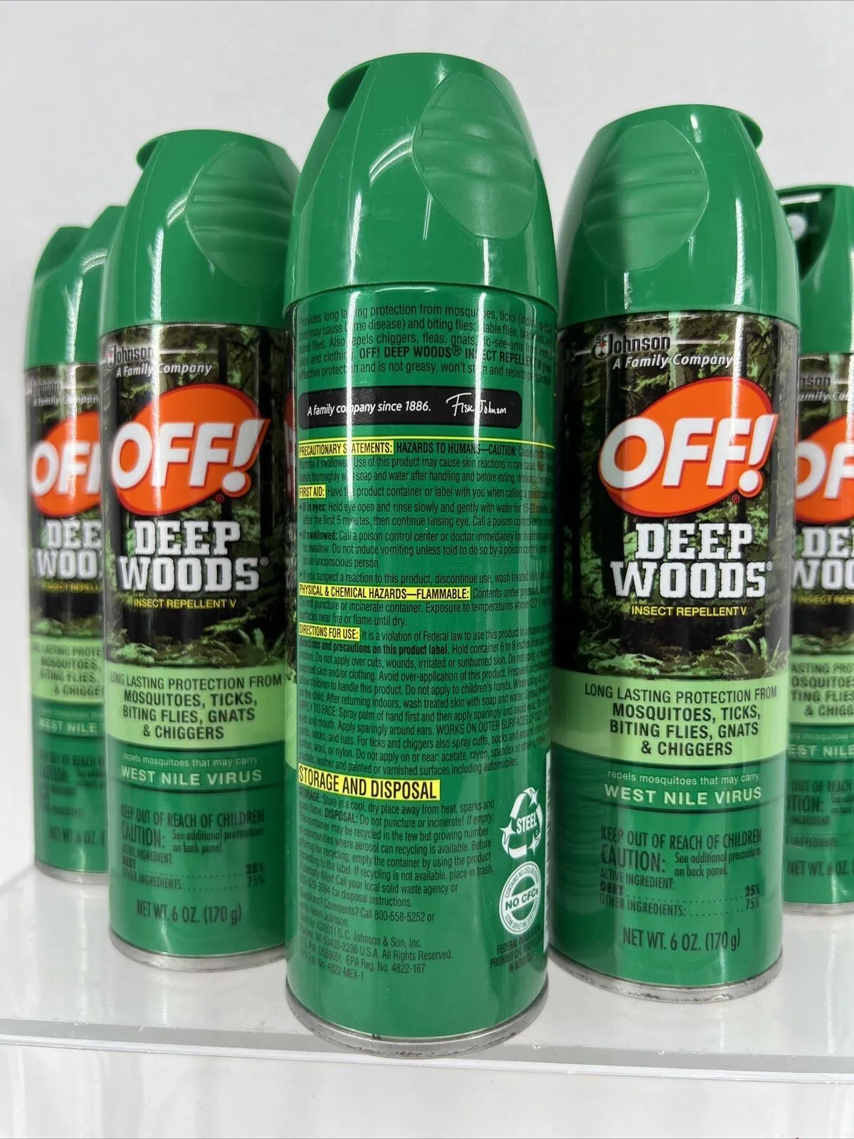 (5a) Off! Deep Woods Insect Mosquitoes Repellent V Spray Protection 6 oz Aerosol