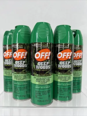 (5a) Off! Deep Woods Insect Mosquitoes Repellent V Spray Protection 6 oz Aerosol