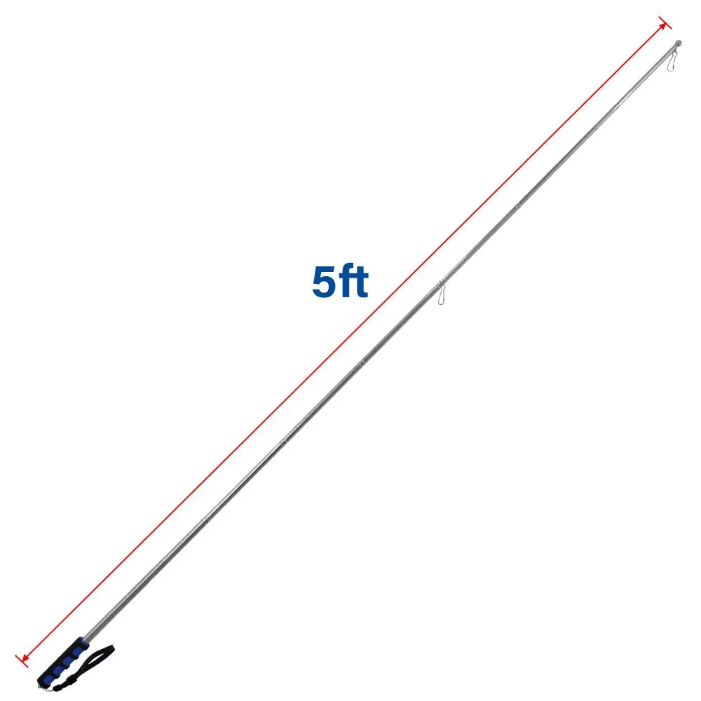5ft Hand-Held Collapsible Flag Pole (Blue)