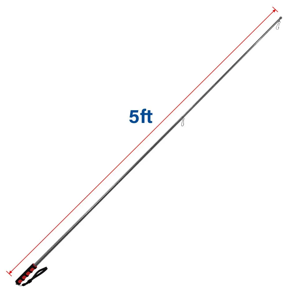 5ft Hand-Held Collapsible Flag Pole (Red)