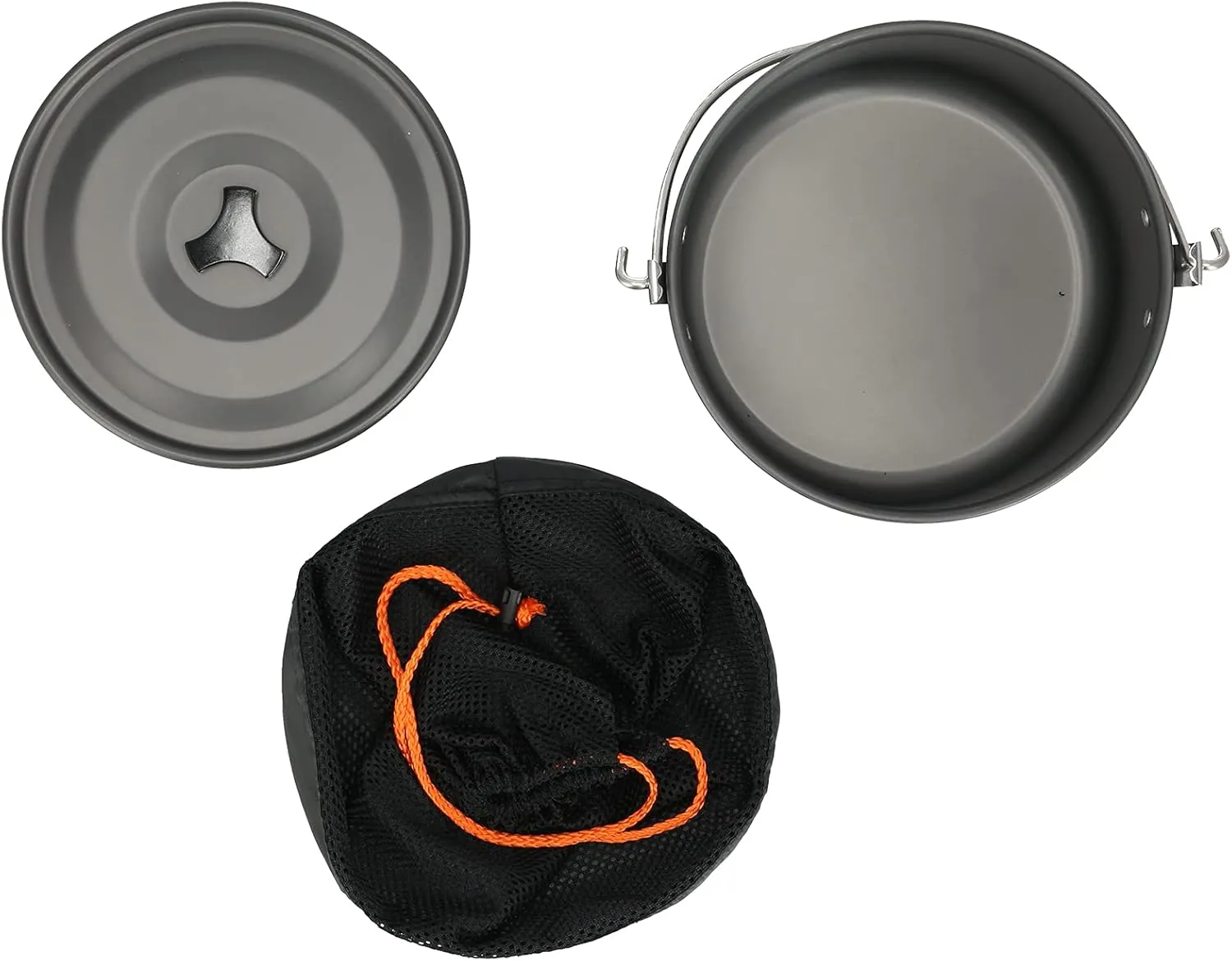 6 8 Person Camping Pot Outdoor Camping Pot Portable Aluminum Alloy Campfire Hanging Pot with Lid Storage Bag Suitable for Campfire Camping Picnic
