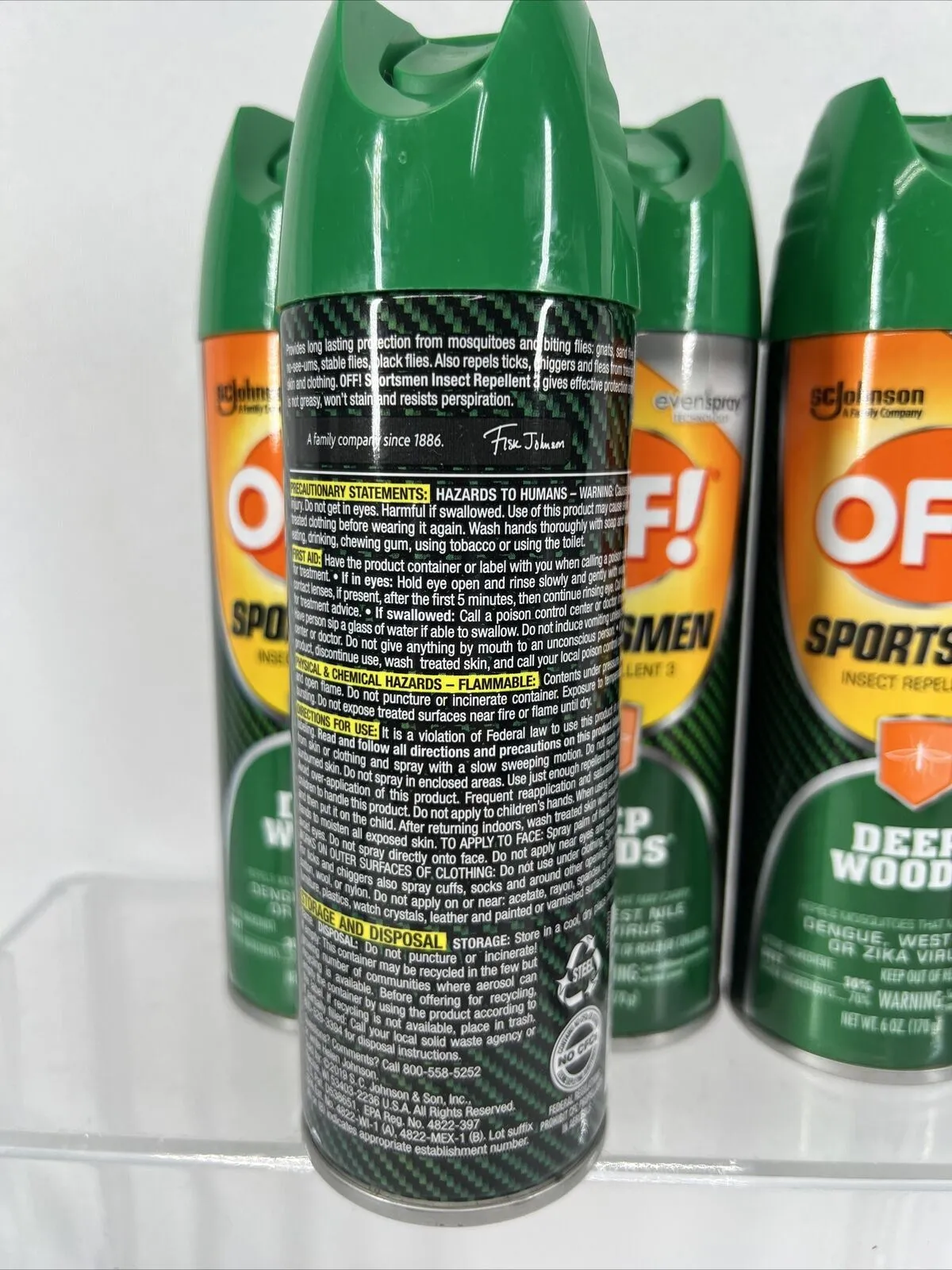 (6) Off! Sportsmen Deep Woods Insect Repellent Even Spray Technology New 6oz