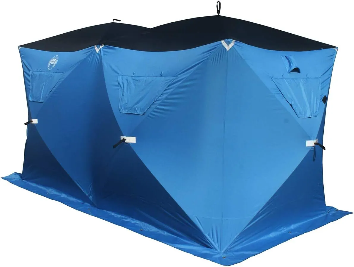 6 Person Portable Ice Fishing Shelter with 2 Big Doors-Diamond Door Guard System Ice Fishing Camping Tent