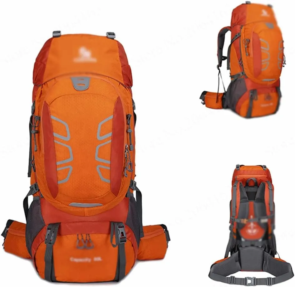 60L mountaineering hiking outdoor men's and women's bag camping mountaineering backpack travel bag(Black)