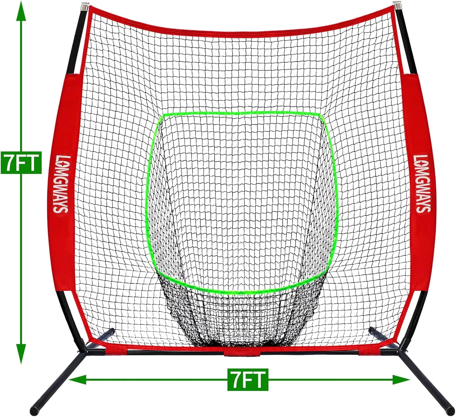 7x7ft/8x8ft Baseball Softball Net with Steel Frame for Batting, Hitting, Pitching, Portable Baseball Batting Net with Carry Bag, Great for All Levels