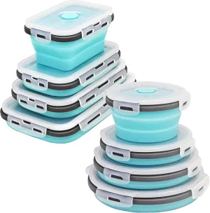 8 Collapsible Food Storage Containers, Silicone Collapsible Food Storage Containers, Collapsible Food Storage Silicone, Rv Collapsible Bowls, Collapsible Storage Containers for Food Camping Containers