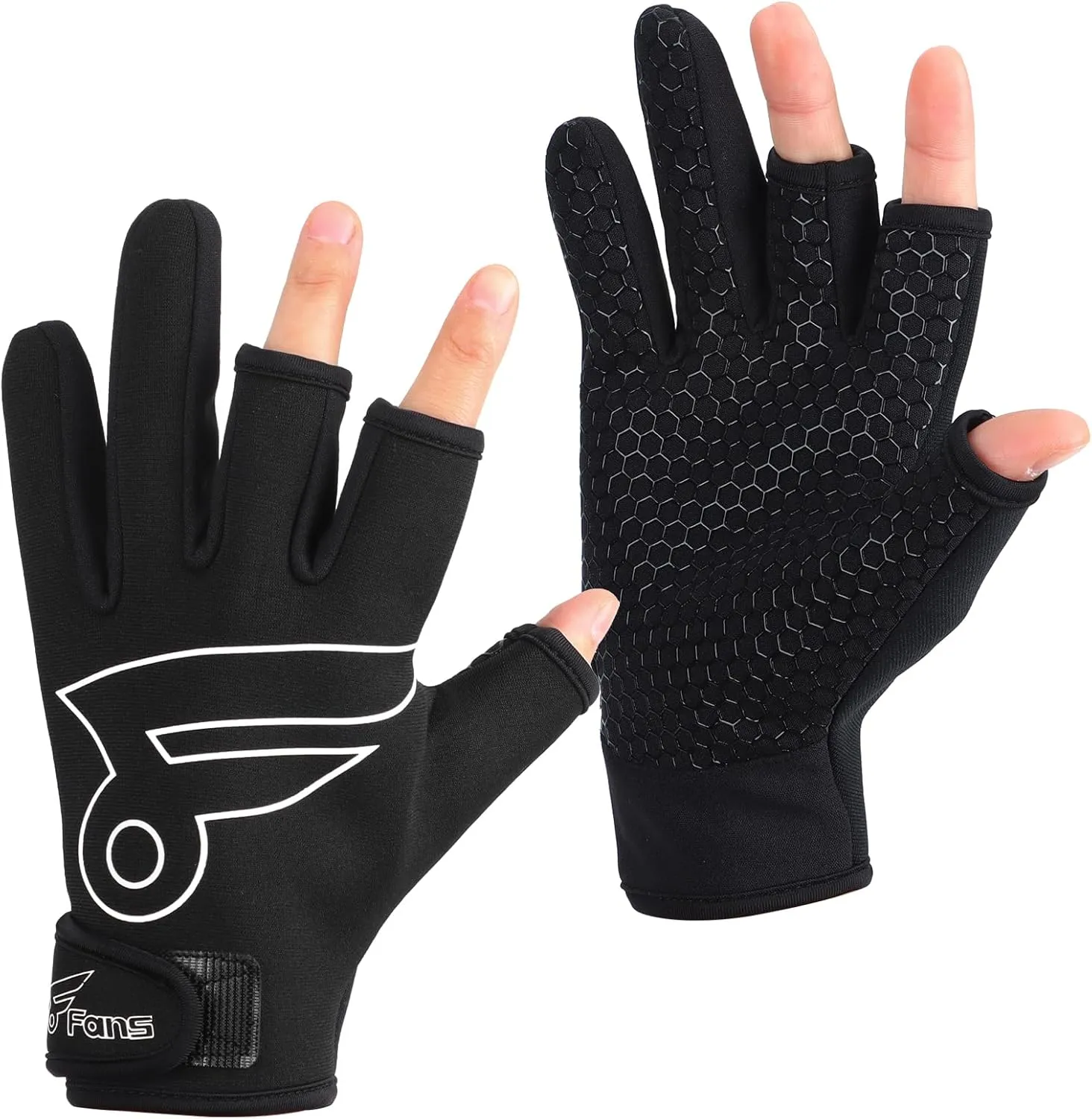 8 Fans Fishing Gloves - Finger Openness Glove Men Women, Camo Fish Accessories, SPF UV Sun Protection, Fly Fishing, Kayaking