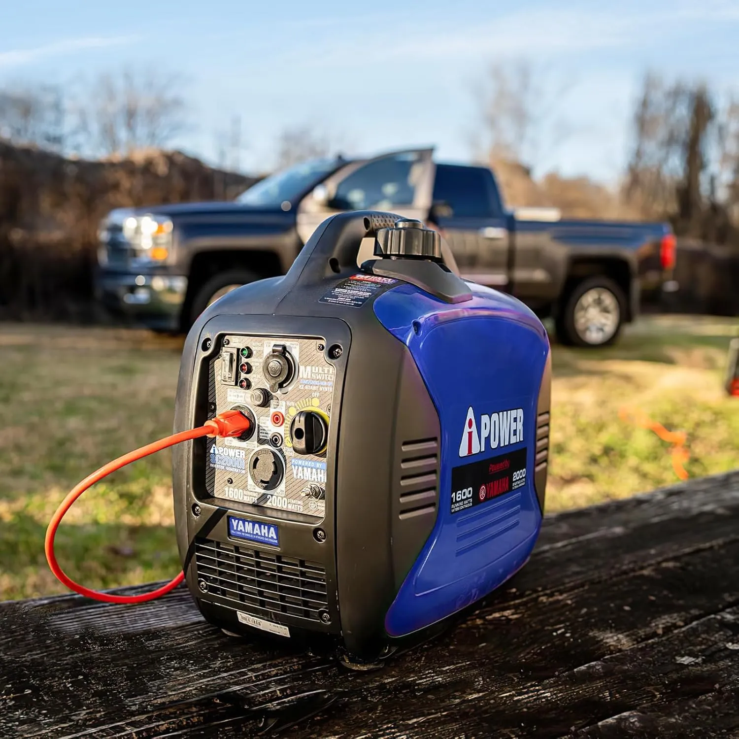 A-iPower Portable Inverter Generator, 2000W Ultra-Quiet Powered By Yamaha Engine RV Ready, EPA Compliant, Ultra Lightweight For Backup Home Use, Tailgating & Camping (SC2000i)