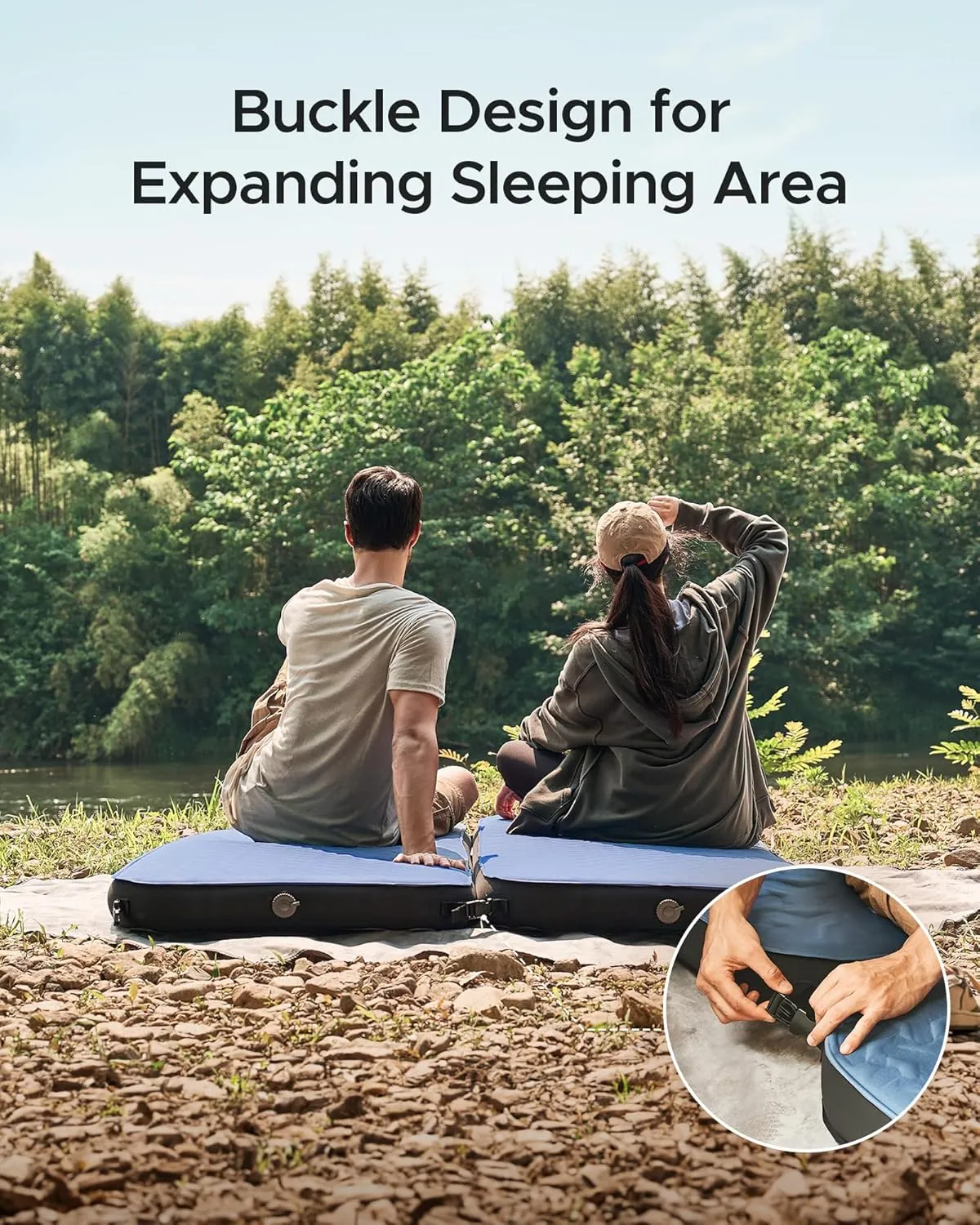 ACACIA 4" Thick Self Inflating Sleeping Pad with Foam, Innovative Y-Shaped Telescopic Structure, Ultraportable Camping Mattress with Electric Pump, Outdoor Compact Air Mat for Tent Car Backpacking