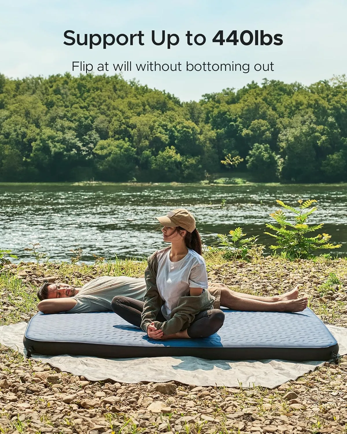 ACACIA 4" Thick Self Inflating Sleeping Pad with Foam, Innovative Y-Shaped Telescopic Structure, Ultraportable Camping Mattress with Electric Pump, Outdoor Compact Air Mat for Tent Car Backpacking
